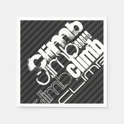 Climb; schwarz und dunkelgrau Streifen Serviette (Vorderseite)