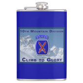 "Climb to Glory" 10th Mountain Div Flachmann (Vorderseite)