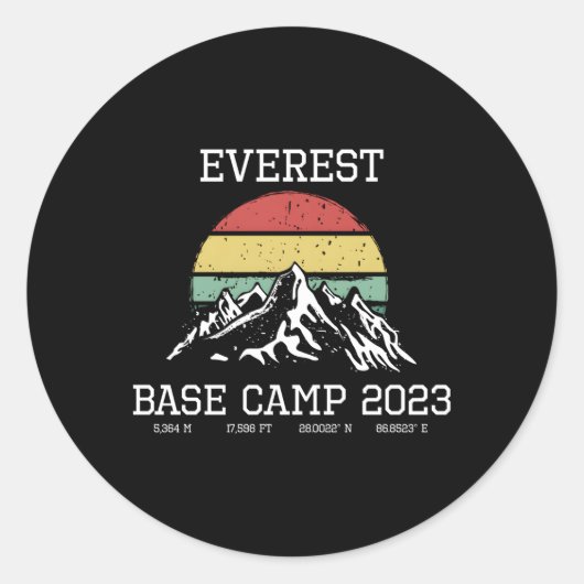 Climbed Base Camp Monte Everest 2023 Süd Wanderung Runder Aufkleber (Vorderseite)