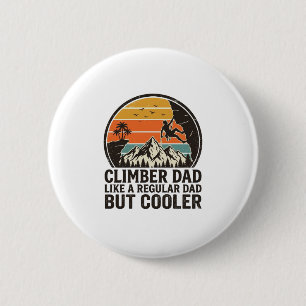 Climber Dad Vintage Sonnenuntergang Lustiges T-Shi Button