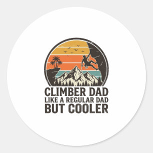 Climber Dad Vintage Sonnenuntergang Lustiges T-Shi Runder Aufkleber