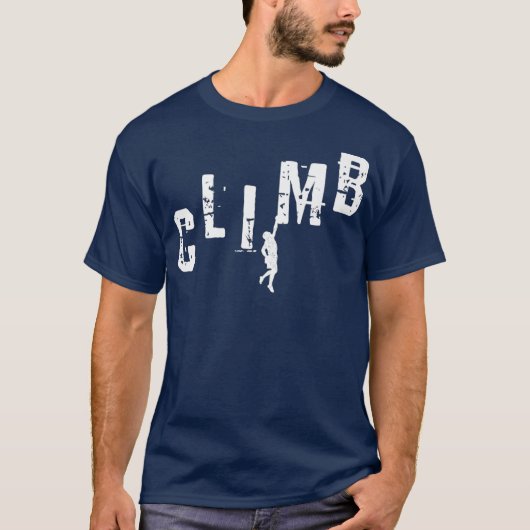 Climber-Geschenk CLIMB Rock Climbing Boulding T-Shirt (Vorderseite)