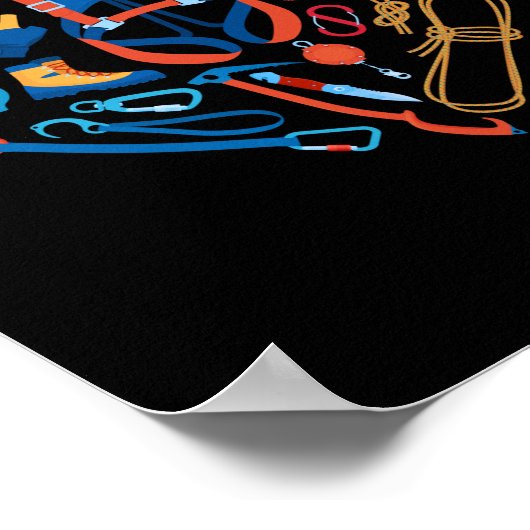 Climber Rock Climbing Ausrüstung Herz Poster (Ecke)