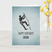 Climber Scaling Rockface Cool Metal Look Geburtsta Karte (Gelbe Blume)