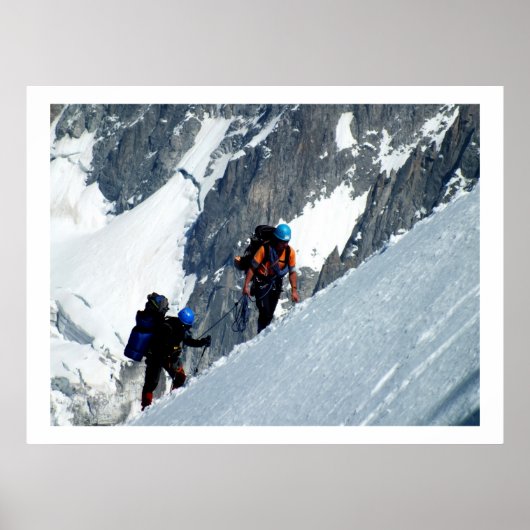 Climbers auf dem Mont Blanc, Frankreich Poster (Vorne)