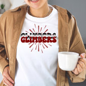 Climbers Layered Groovy Schriftart Sternexplosion T-Shirt