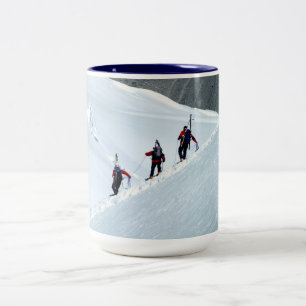 Climbers, Mont Blanc, Frankreich Zweifarbige Tasse