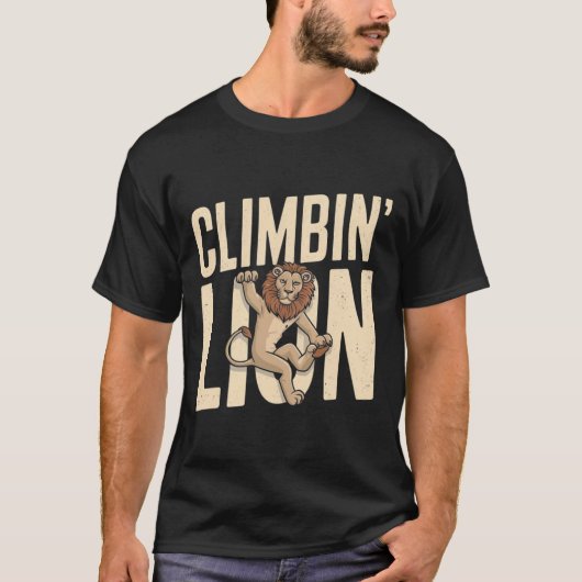 Climbin Lion - Funny Climber  T-Shirt (Vorderseite)