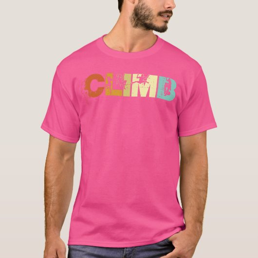 Climbing Climb Letters Retro Rock Climber Women Gi T-Shirt (Vorderseite)