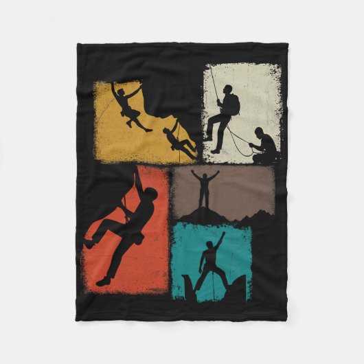 Climbing Collage Climber Men Mountaineer Youth  Fleecedecke (Vorderseite)