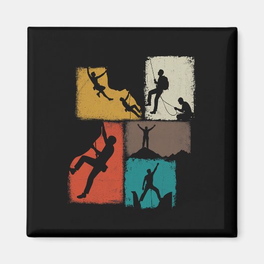 Climbing Collage Climber Men Mountaineer Youth  Magnet (Vorne)