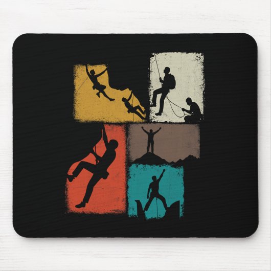 Climbing Collage Climber Men Mountaineer Youth  Mousepad (Vorne)