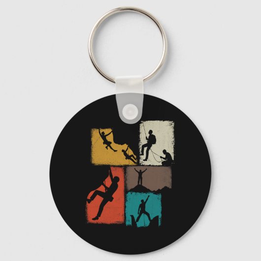 Climbing Collage Climber Men Mountaineer Youth  Schlüsselanhänger (Vorderseite)