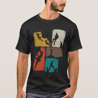 Climbing Collage Climber Men Mountaineer Youth  T-Shirt