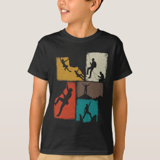 Climbing Collage Climber Men Mountaineer Youth  T-Shirt