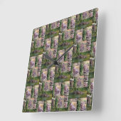 Climbing Hippo Foto Collage, Quadratische Wanduhr (Winkel)