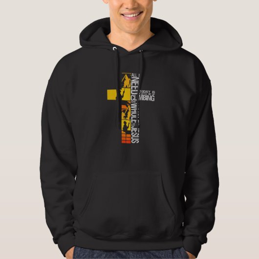 Climbing Jesus Is My Rock Christian Rock Climber B Hoodie (Vorderseite)