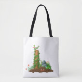 Climbing Plant Totem Tote Bag with Sunny Pun Back Tasche (Vorderseite)