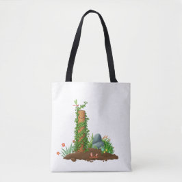Climbing Plant Totem Tote Bag with Sunny Pun Back Tasche
