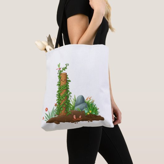 Climbing Plant Totem Tote Bag with Sunny Pun Back Tasche (Von Nahem)