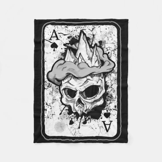 Climbing Skull Poker Card Bouldering Mountain Alpi Fleecedecke (Vorderseite)