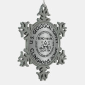 Clingmans Dome Benchmark Tennessee Grosses Smoking Schneeflocken Zinn-Ornament (Links)