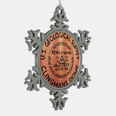 Clingmans Dome Benchmark Tennessee Grosses Smoking Schneeflocken Zinn-Ornament (Links)