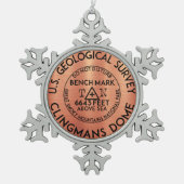 Clingmans Dome Benchmark Tennessee Grosses Smoking Schneeflocken Zinn-Ornament (Vorderseite)