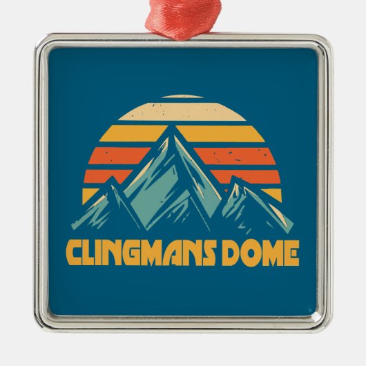 Clingmans Dome Retro Türkis Ornament Aus Metall (Vorne)