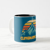 Clingmans Dome Retro Türkis Zweifarbige Tasse (Vorderseite Links)