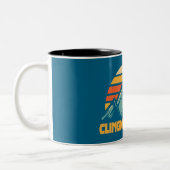 Clingmans Dome Retro Türkis Zweifarbige Tasse (Links)