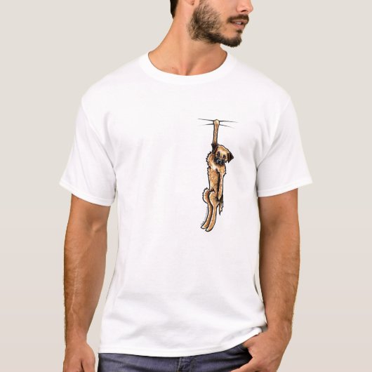 Clingy Border Terrier T-Shirt (Vorderseite)