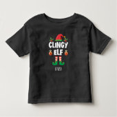 Clingy elect passender Weihnachtsfamilienname Kleinkind T-shirt (Vorderseite)