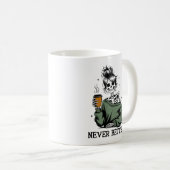 "CLINGY" Funny Scratching Cat Mug Kaffeetasse (VorderseiteRechts)