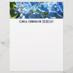 Clinical Coordinator TO DO lList Papier Hydrangeas