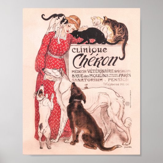 Clinique Cheron Vintag Dog Cat Steinlen Poster (Vorne)