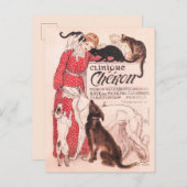 Clinique Cheron Vintag Dog Cat Steinlen Poster Postkarte (Vorne/Hinten)