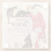 Clinique Cheron Vintage Dog Cat Steinlen Poster Glasuntersetzer (Rückseite)