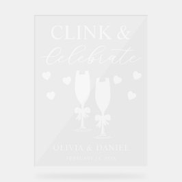 Clink & Celebrate Wedding Reception Acrylschild
