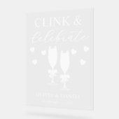 Clink & Celebrate Wedding Reception Acrylschild (Winkel)