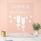 Clink & Celebrate Wedding Reception Acrylschild (Hochzeit)