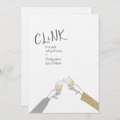 Clinking Glasses Girl's Party Einladung (Vorne/Hinten)