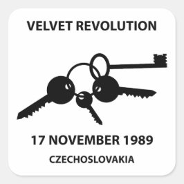 Clinking keys - velvet revolution symbol quadratischer aufkleber