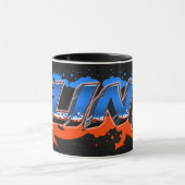 Clint Vorname Name Graffiti blue orange Tasse (Zentrum)