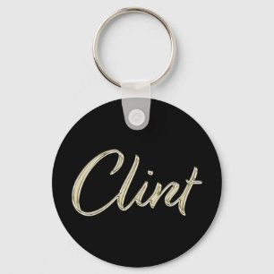 Clint weiß Button Schlüsselger nennen Schlüsselanhänger