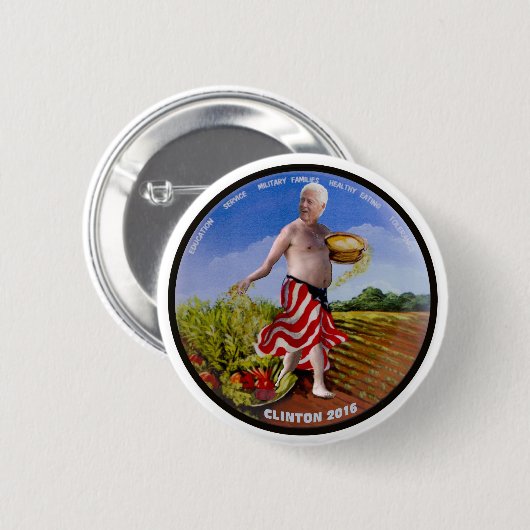 Clinton 2016 button (Vorne & Hinten)