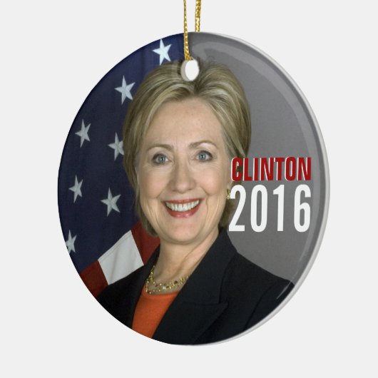 Clinton 2016 Weihnachtsbaumverzierung Keramikornament (Links)