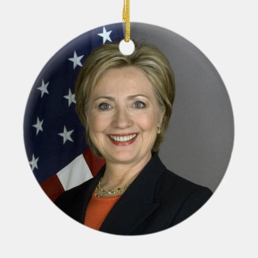 Clinton 2016 Weihnachtsbaumverzierung Keramikornament (Hinten)