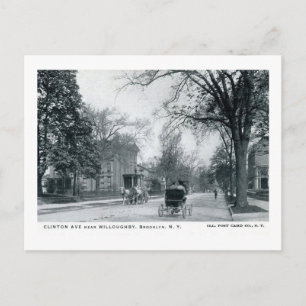 Clinton Ave., Herrenhäuser, Brooklyn Vintage Postkarte