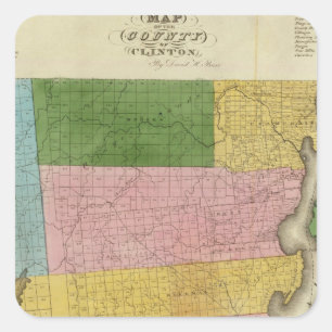 Clinton County Quadratischer Aufkleber